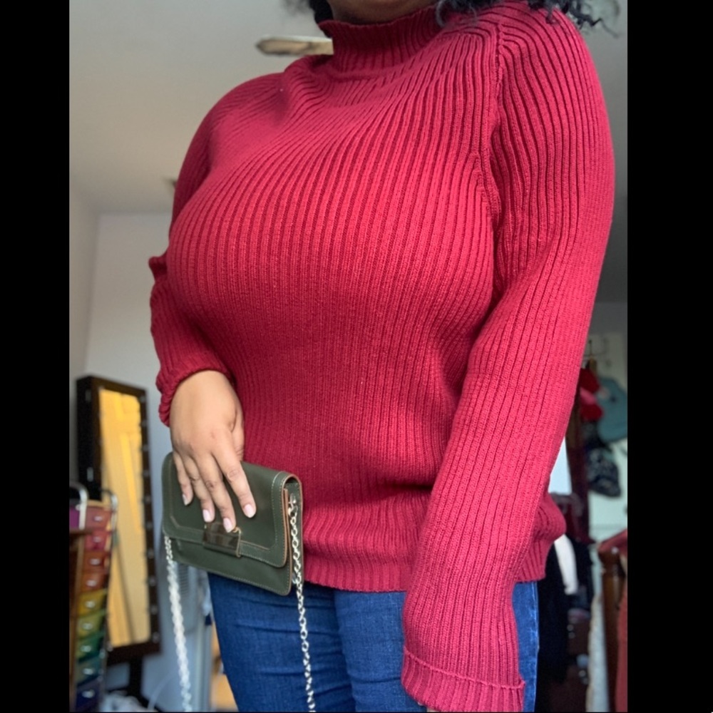 ALFANI red turtle neck sweater